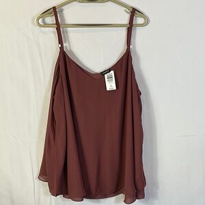 Torrid Dusty Rose Pink Brown Camisole Sleeveless Top Size 3X